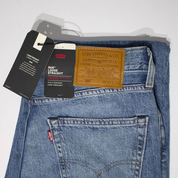 NWT $98 Levi's Premium 568 Loose Straight Linen+ Medium Wash Jeans Men Sz. 31x32 - Picture 6 of 14